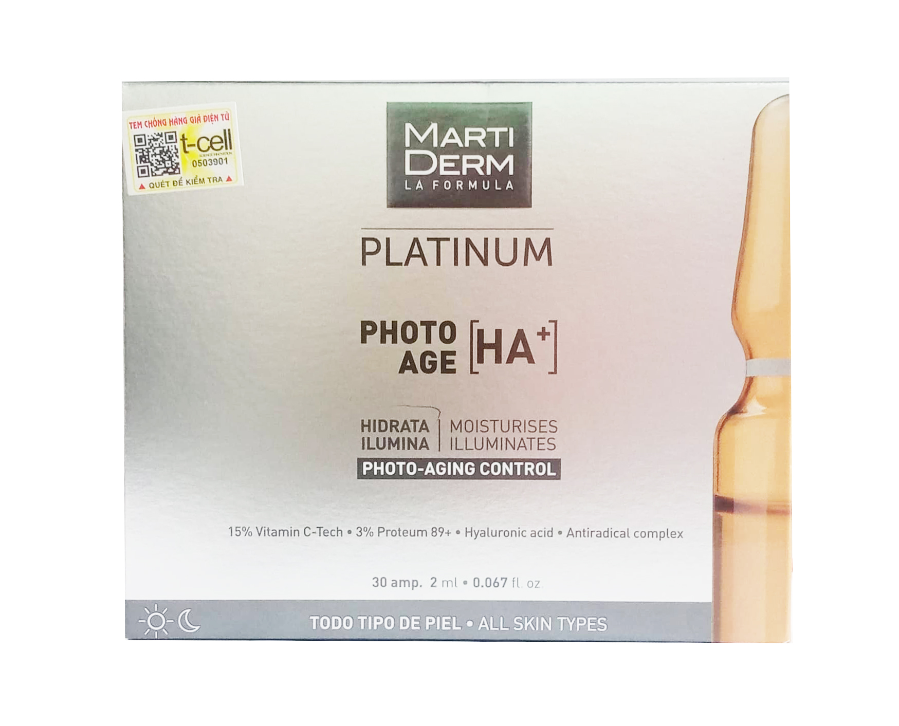 1/2 hộp Marti Derm - Photo age HA  (tinh chất dưỡng ẩm, sáng da chống lão hóa)